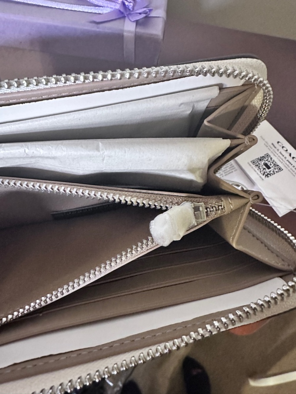 NWT Coach Long Zip Around Wallet in the color Chalk. - Picture 5 of 6